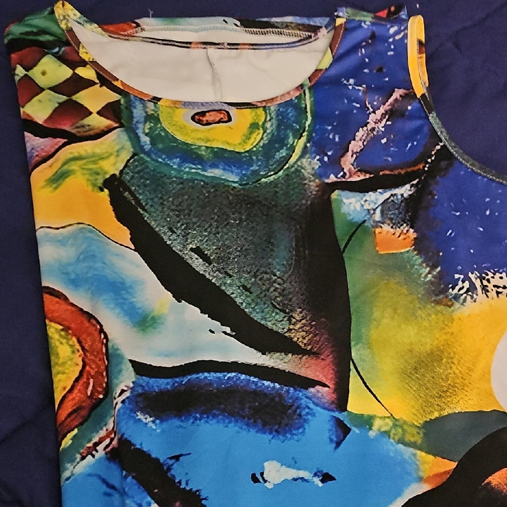 Colorful Abstract Print Maxi DRESS - Picture 3 of 3